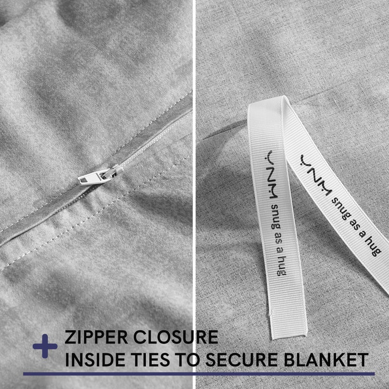 YnM Exclusive Cooling Duvet Cover for Weighted Blankets with 16 Strings (Gradient Dark Grey, 48"x 72") - Image 3